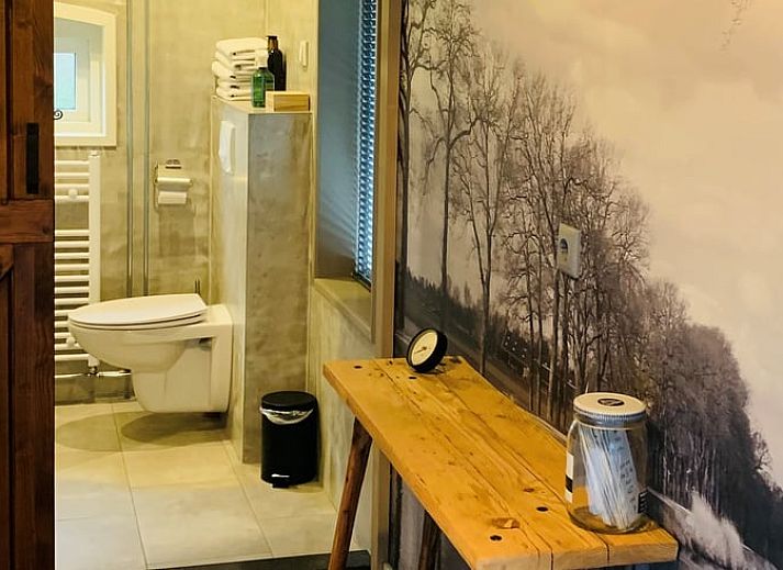 Luftaufnahme des Ferienhauses in Beilen, Zentral-Drenthe mit grossem Garten.