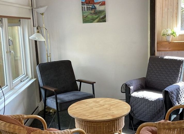 Knusse keuken en zithoek in Het Puttertje, een bed and breakfast in Hattem, Veluwe, Gelderland.