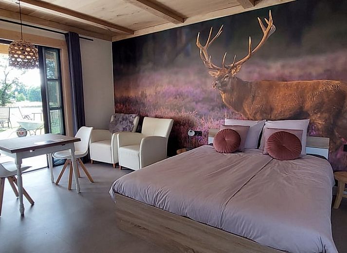 Komfortables Schlafzimmer im Ferienhaus in Stroe, Veluwe, Gelderland.