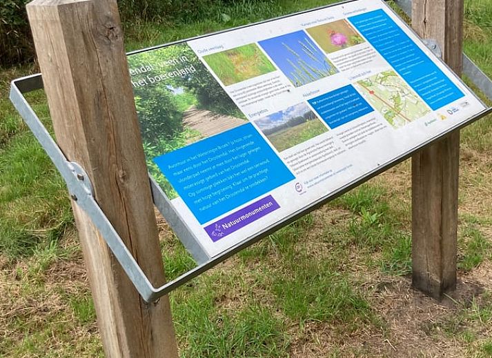 Blick auf Obstbaeume aus dem Fenster des Ferienhauses in Beemte Broekland, mitten in der Natur der Veluwe.