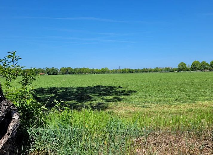 Gemuetliche Einrichtung des Ferienhauses in Overdinkel, Twente, mit bequemer Sitzecke und Bett.
