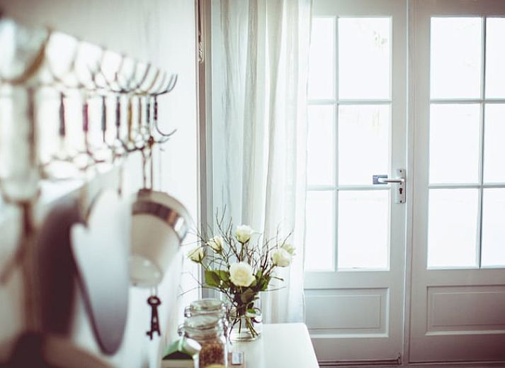 Stijlvolle badkamerdeur in Vakantiehuis in Oudewater, Utrecht. Comfort en privacy verzekerd.