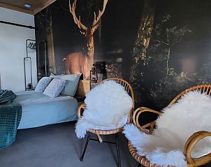 Gezellige binnenruimte in Vakantiehuis in Stroe, Veluwe, met comfortabele stoelen.