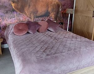 Romantische slaapkamer in Vakantiehuis in Stroe, Veluwe, met paarse tinten.