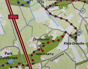 Wandelkaart van omgeving Vakantiehuisje in Beemte Broekland, ideaal voor verkenning van de Veluwe.