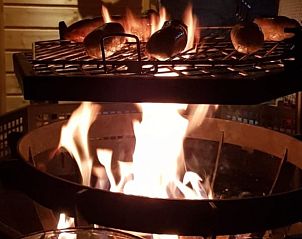 Barbecue bij open vuur in Vakantiehuis in Overdinkel, Twente, voor een heerlijke maaltijd.